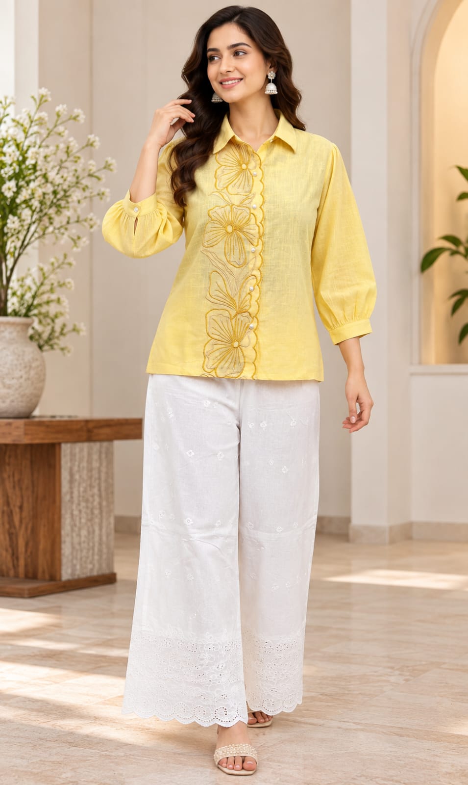 COTTON SLUB CORDSET YELLOW (RS 995 PER PIECE) (BUNDLE OF 5) (M,L,XL,XXL,3XL)