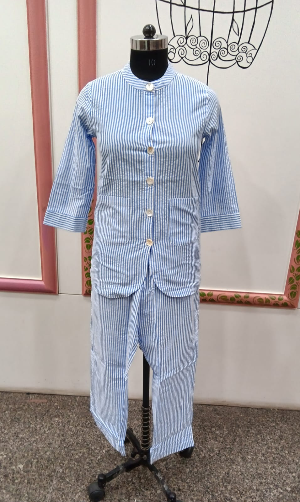 CORDSET BLUE COTTON (RS 895 PER PIECE) (S,M,L,XL) (BUNDLE OF 4)