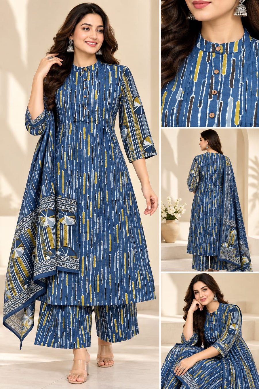 BLUE 3 PC STYLE (BUNLE OF 5 SETWISE)
