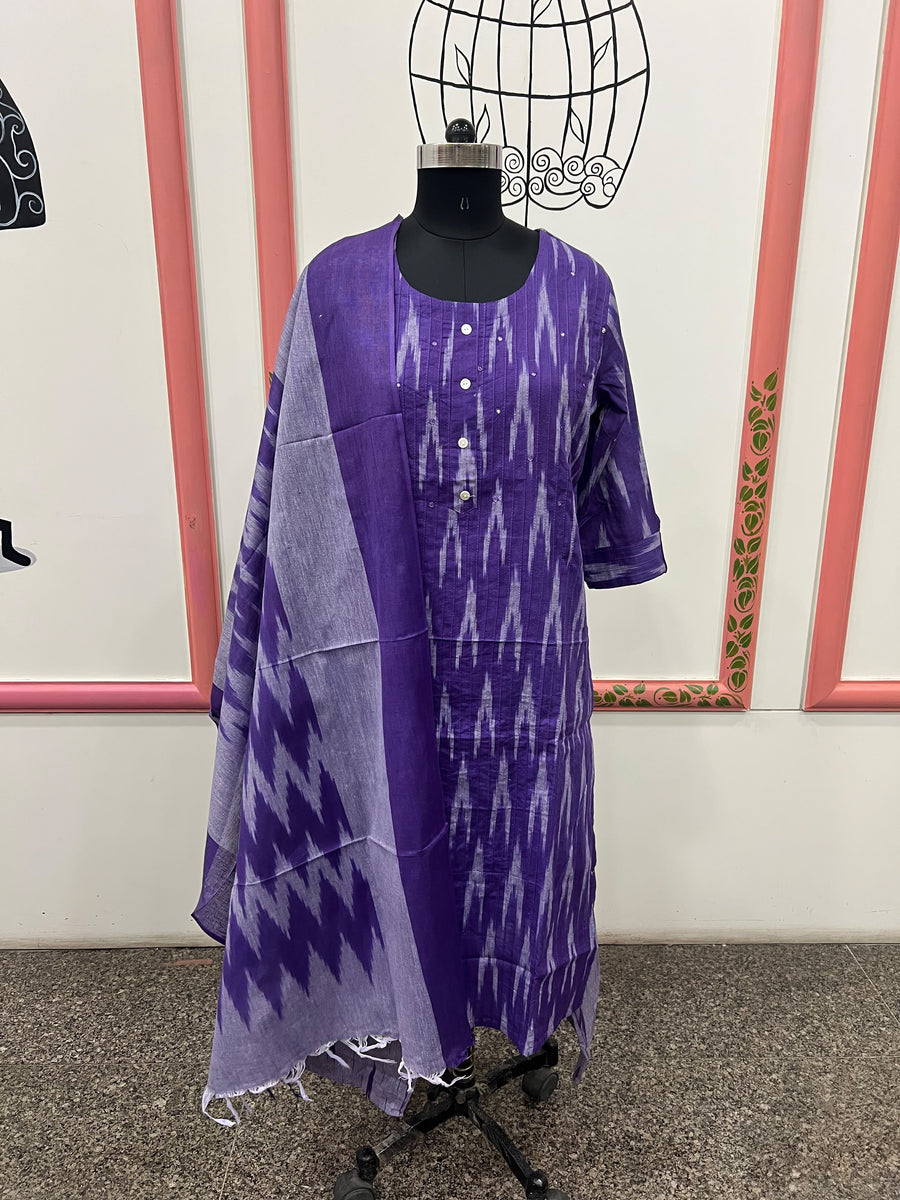 PURPLE IKKAT 3 PC STYLE (BUNDLE OF 5 SETWISE)