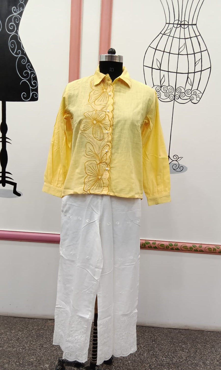 COTTON SLUB CORDSET YELLOW (RS 995 PER PIECE) (BUNDLE OF 5) (M,L,XL,XXL,3XL)