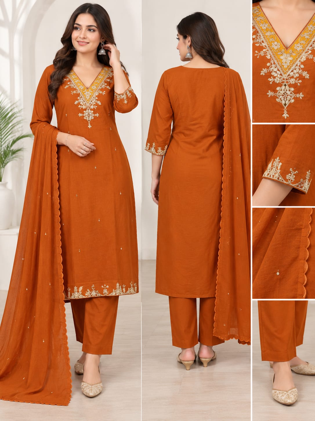 DOBBY PEACH 3 PC SET (RS 1295) (BUNDLE OF 5) (M-2XL)