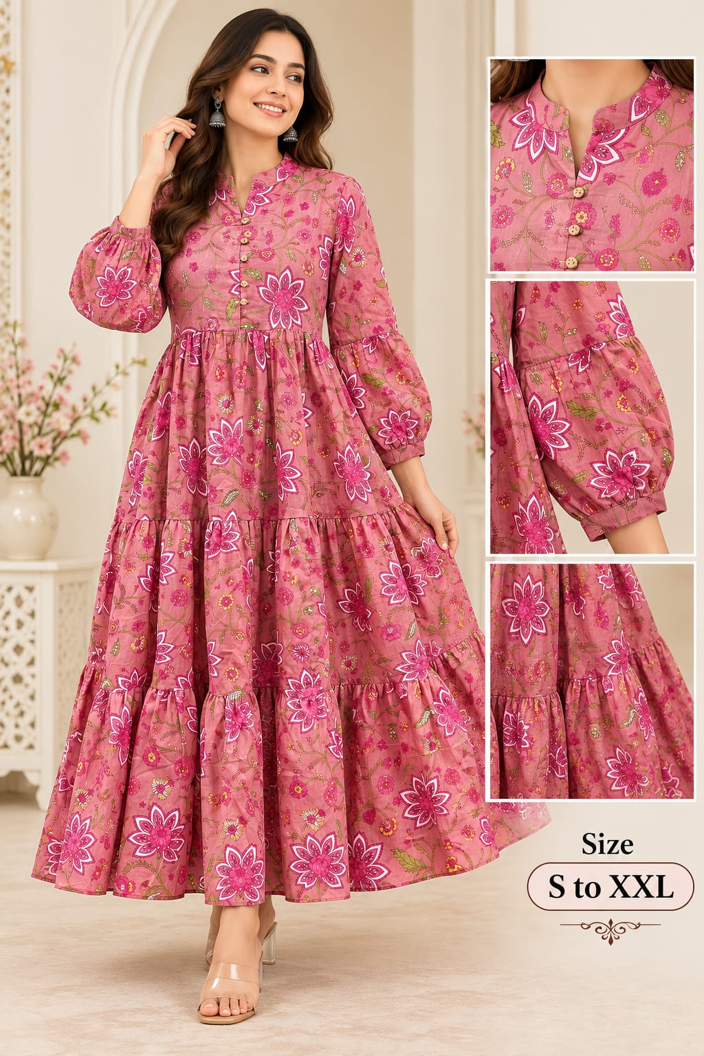 ONE PIECE DRESS PINK (RS 995 PER PIECE) (BUNDLE OF 5) (S,M,L,XL,XXL)