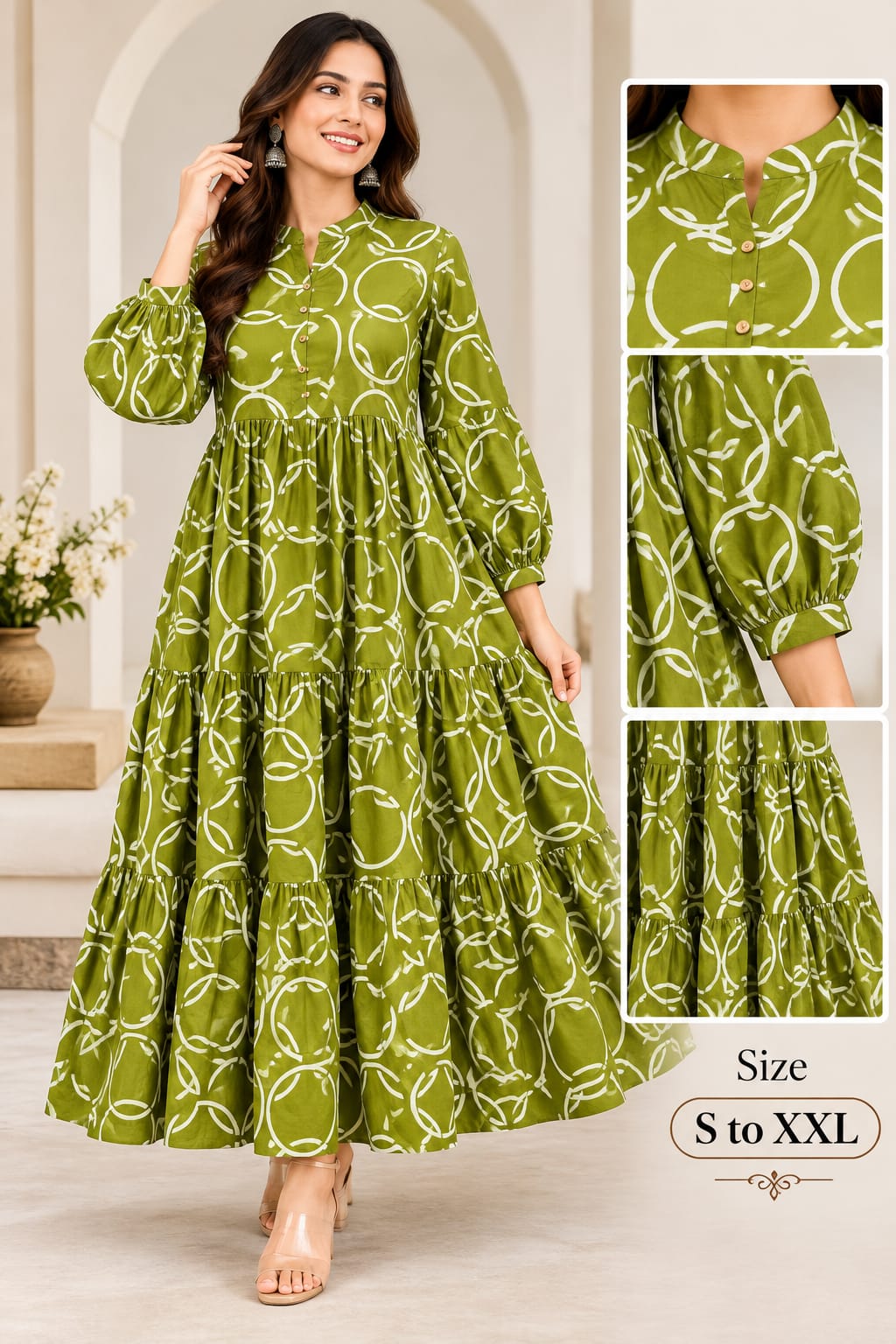 ONE PIECE DRESS GREEN (RS 995 PER PIECE) (BUNDLE OF 5) (S,M,L,XL,XXL)