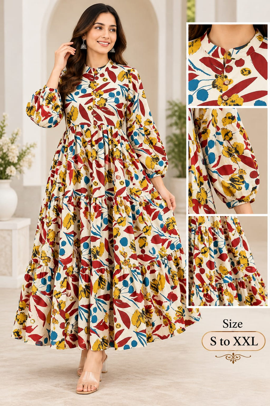 ONE PIECE DRESS MULTI-COLOR (RS 995 PER PIECE) (BUNDLE OF 5) (S,M,L,XL,XXL)