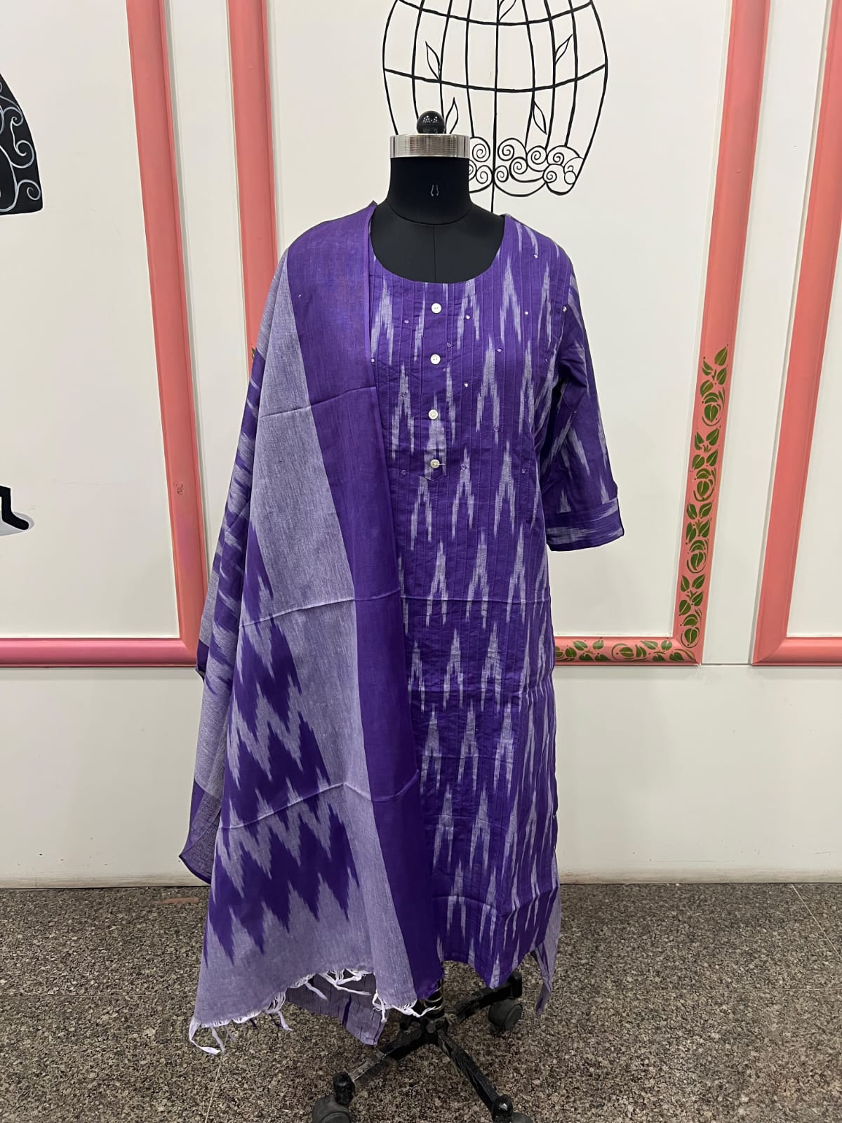 PURPLE IKKAT 3 PC SET ( RS 1095 PER PIECE) (M-3XL)