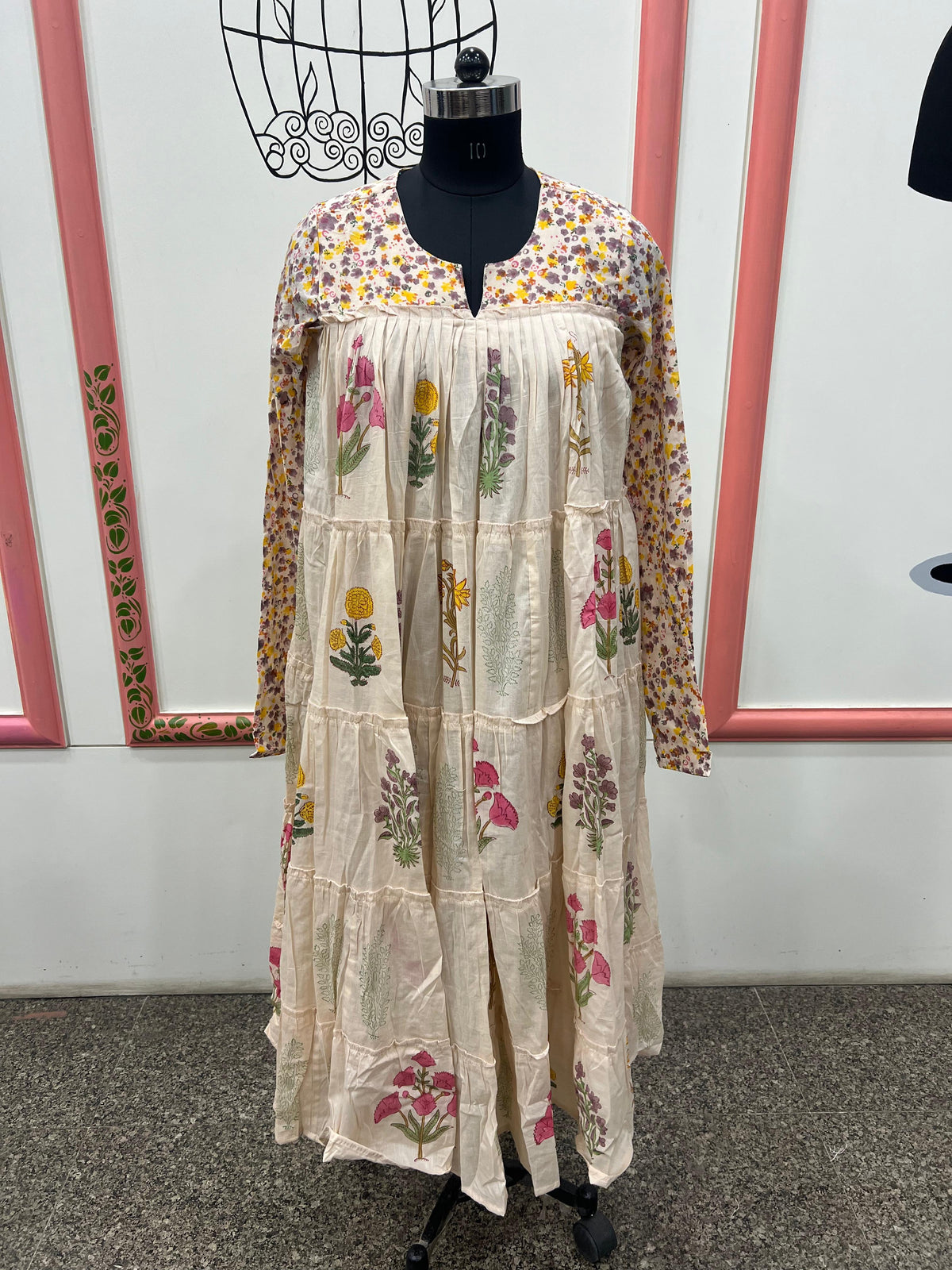 BLOCK PRINT ONE PIECE DRESS (RS 1695 PER PIECE) (BUNDLE OF 5) (S,M,L,XL,2XL)