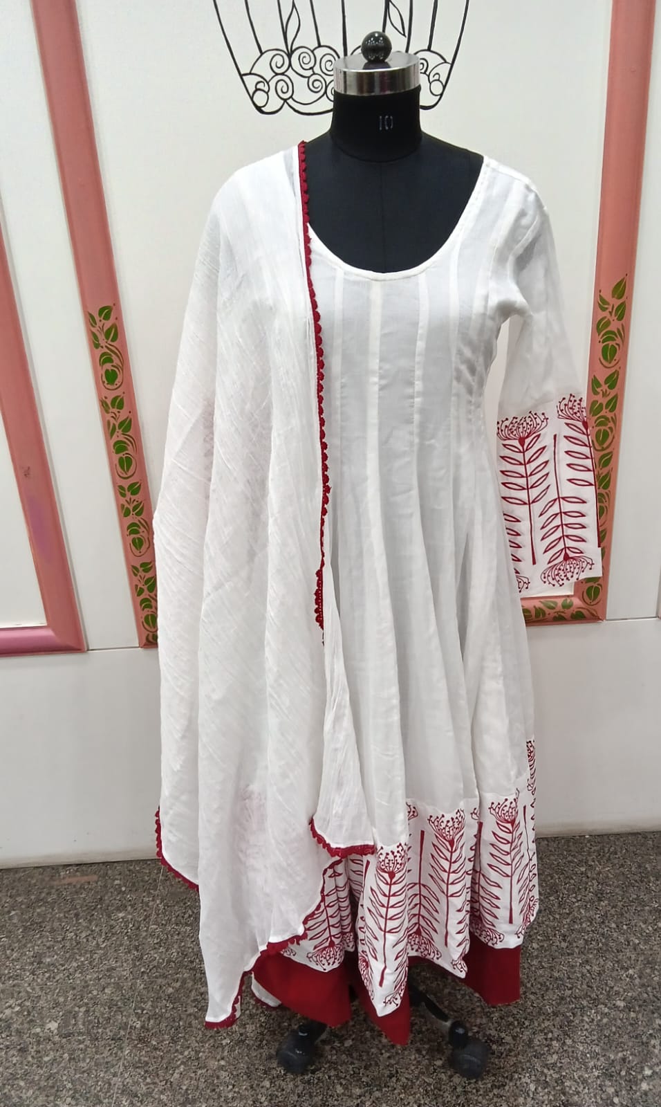COTTON WHITE 3 PC SET GHERA STYLE (RS 2295 PER PIECE) (BUNDLE OF 5) (M,L,XL,XXL,3XL)